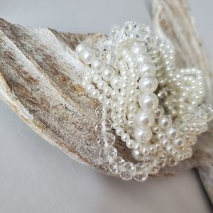 NWOT| BRAIDED FAUX PEARL BRACELET